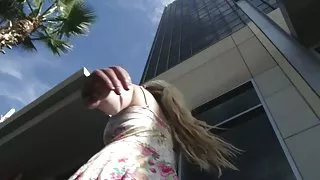 Flower dress upskirts